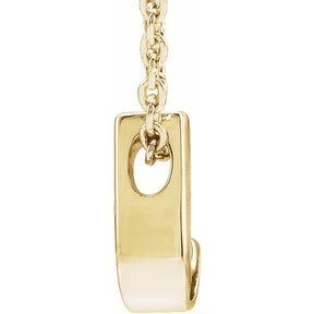 14K Gold Initial A-Z Slide Pendant Necklace