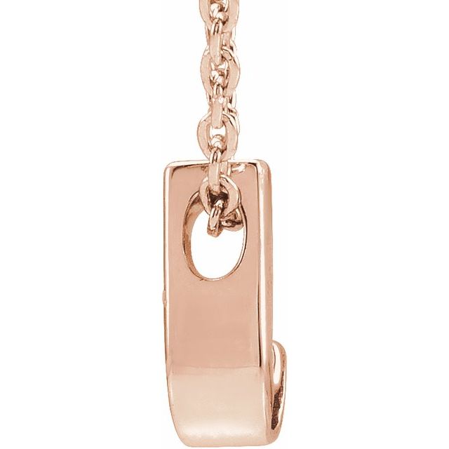 14K Gold Initial A-Z Slide Pendant Necklace