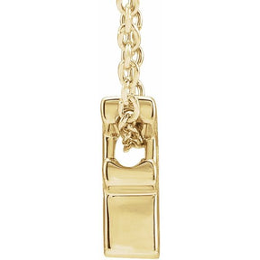 14K Gold Initial A-Z Slide Pendant Necklace