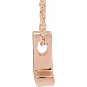 14K Gold Initial A-Z Slide Pendant Necklace