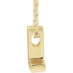 14K Gold Initial A-Z Slide Pendant Necklace