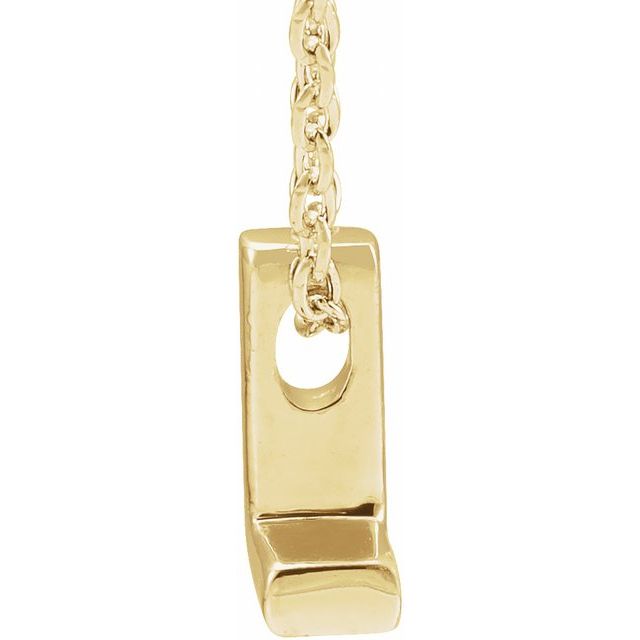 14K Gold Initial A-Z Slide Pendant Necklace