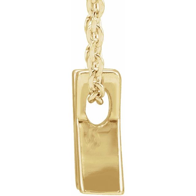 14K Gold Initial A-Z Slide Pendant Necklace