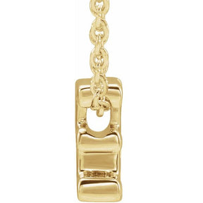 14K Gold Initial A-Z Slide Pendant Necklace