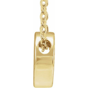 14K Gold Initial A-Z Slide Pendant Necklace