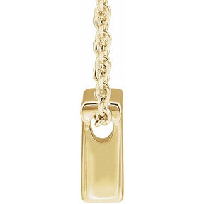 14K Gold Initial A-Z Slide Pendant Necklace