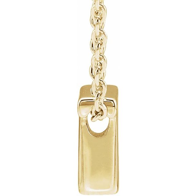 14K Gold Initial A-Z Slide Pendant Necklace