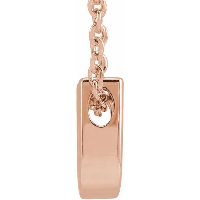 14K Gold Initial A-Z Slide Pendant Necklace