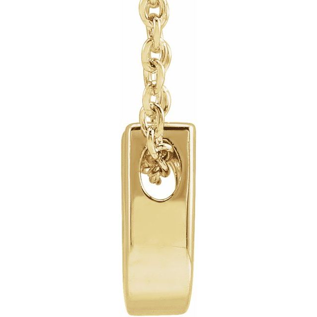 14K Gold Initial A-Z Slide Pendant Necklace