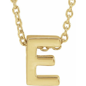 14K Gold Initial A-Z Slide Pendant Necklace