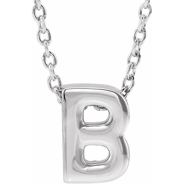 14K Gold Initial A-Z Slide Pendant Necklace