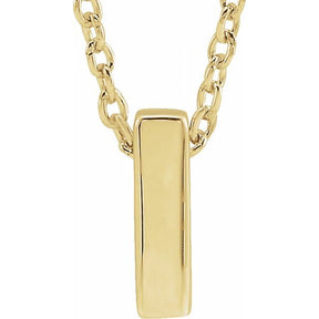 14K Gold Initial A-Z Slide Pendant Necklace