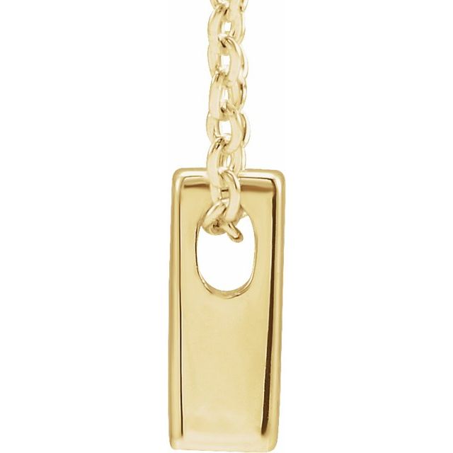 14K Gold Initial A-Z Slide Pendant Necklace