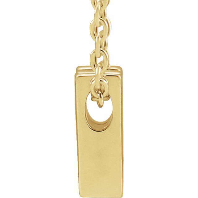 14K Gold Initial A-Z Slide Pendant Necklace