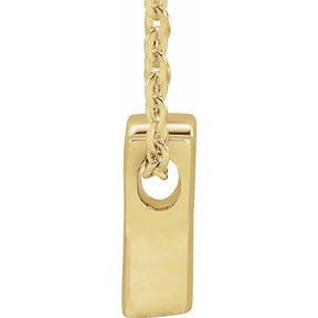 14K Gold Initial A-Z Slide Pendant Necklace