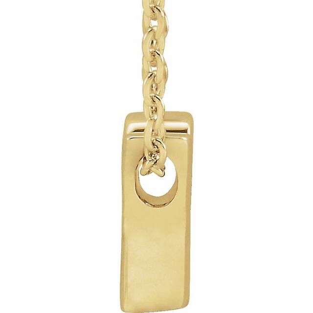 14K Gold Initial A-Z Slide Pendant Necklace