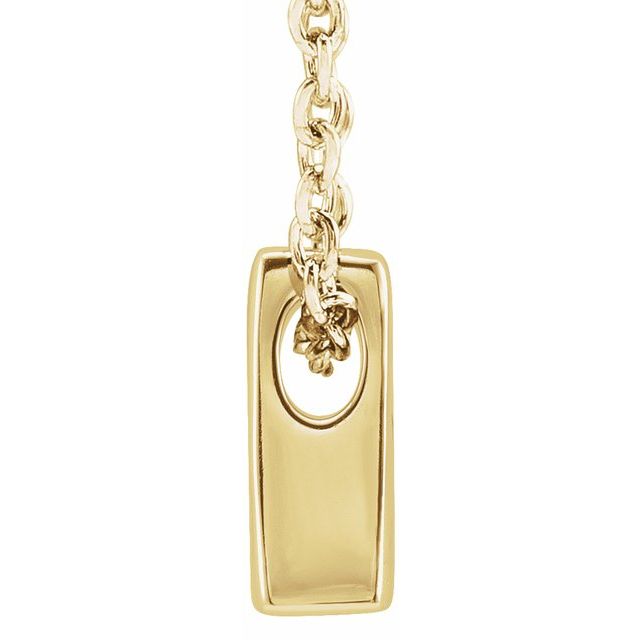 14K Gold Initial A-Z Slide Pendant Necklace