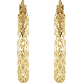 14K Gold Pierced Tube Hoop Earrings