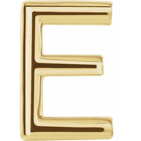 14K Gold Single Initial A-Z Earring