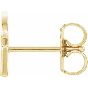 14K Gold Single Initial A-Z Earring