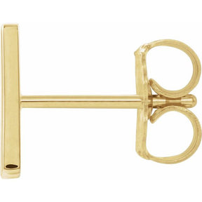 14K Gold Single Initial A-Z Earring