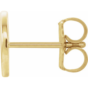 14K Gold Single Initial A-Z Earring