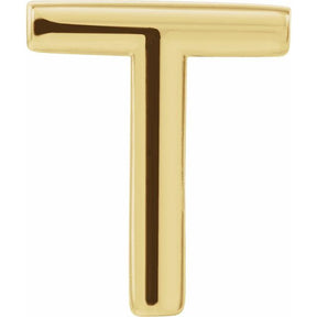 14K Gold Single Initial A-Z Earring