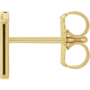 14K Gold Single Initial A-Z Earring