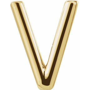 14K Gold Single Initial A-Z Earring
