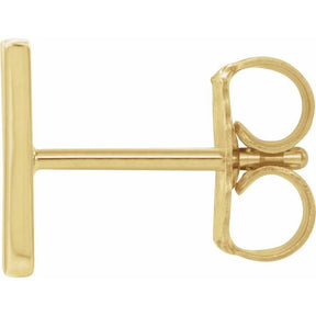 14K Gold Single Initial A-Z Earring