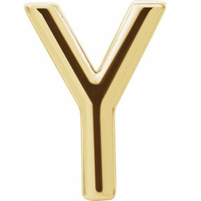 14K Gold Single Initial A-Z Earring