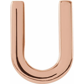 14K Gold Single Initial A-Z Earring