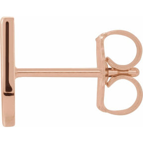 14K Gold Single Initial A-Z Earring
