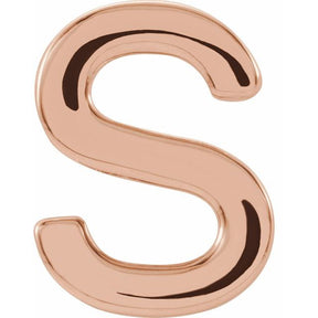 14K Gold Single Initial A-Z Earring