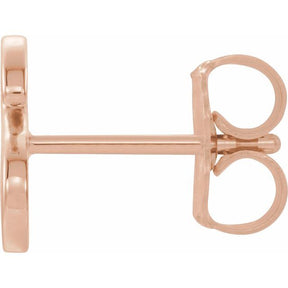 14K Gold Single Initial A-Z Earring