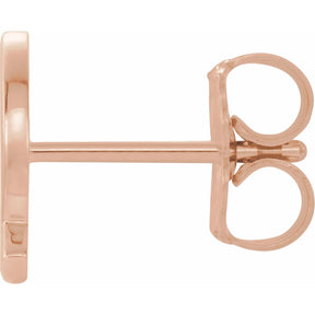 14K Gold Single Initial A-Z Earring