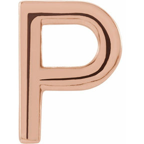 14K Gold Single Initial A-Z Earring