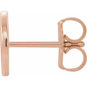 14K Gold Single Initial A-Z Earring