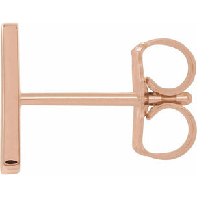 14K Gold Single Initial A-Z Earring