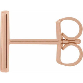 14K Gold Single Initial A-Z Earring