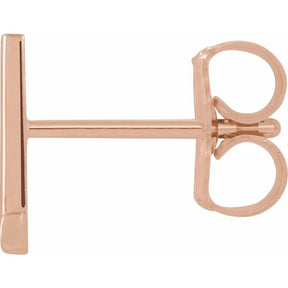 14K Gold Single Initial A-Z Earring