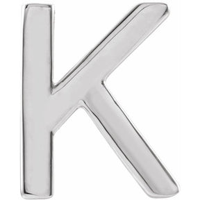 14K Gold Single Initial A-Z Earring