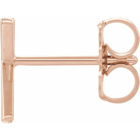 14K Gold Single Initial A-Z Earring