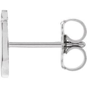 14K Gold Single Initial A-Z Earring