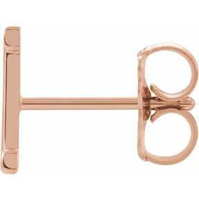 14K Gold Single Initial A-Z Earring