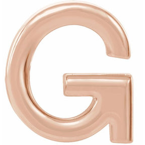 14K Gold Single Initial A-Z Earring