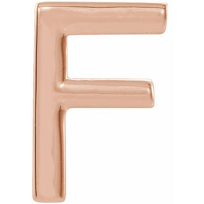 14K Gold Single Initial A-Z Earring