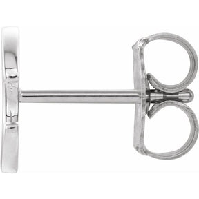 14K Gold Single Initial A-Z Earring