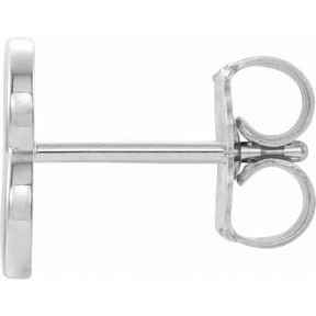 14K Gold Single Initial A-Z Earring