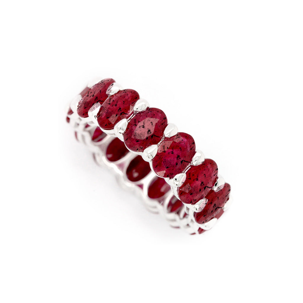 Timeless Natural Ruby Full-Eternity Band in 14k Gold